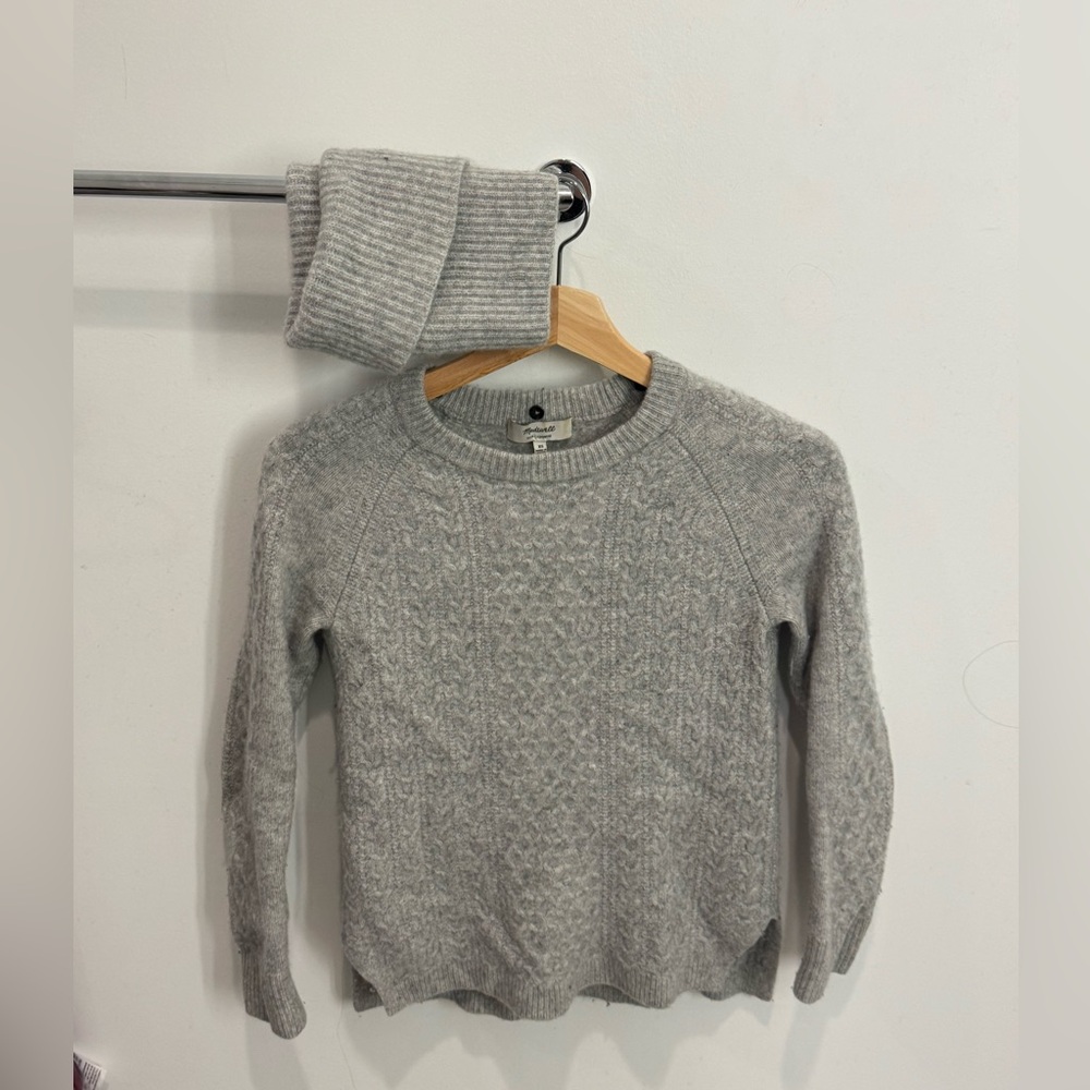 Madewell Gray Cashmere Sweater with removable turtleneck